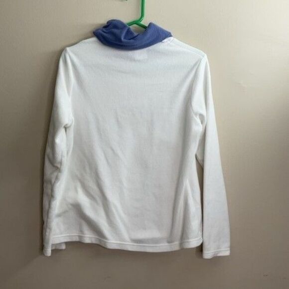 Quechua White Fleece Long Sleeve CowlNeck Sweatshirt Women Size Large Pullover - Picture 6 of 7